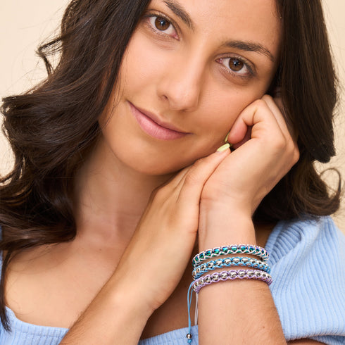 Bleu ciel x Argent | Bracelet Maillons Catena